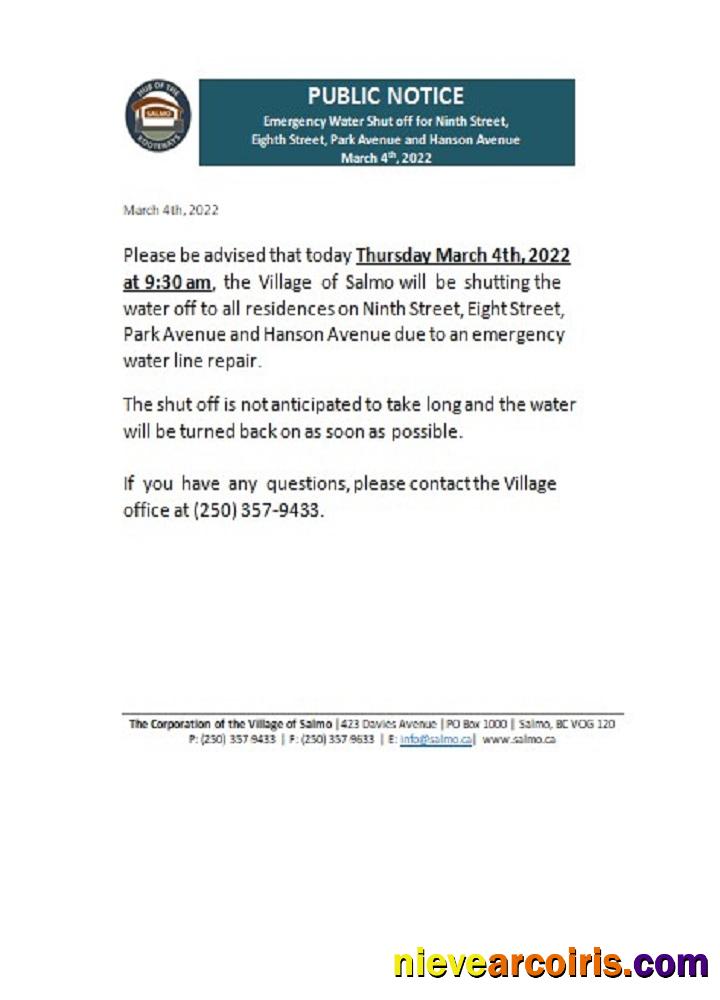 Canada British Columbia Hub of the Salmo Kootenays utility